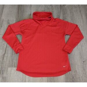 Nike Relay Red Running Pullover Cowl Neck Pullover Sweater Size S Small
